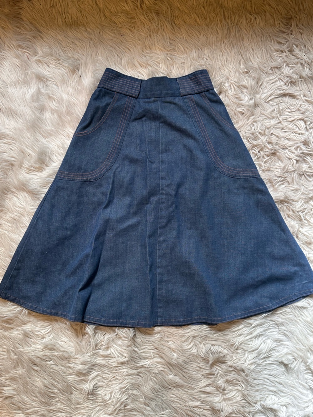 Vintage Dark Denim A-Line Skirt